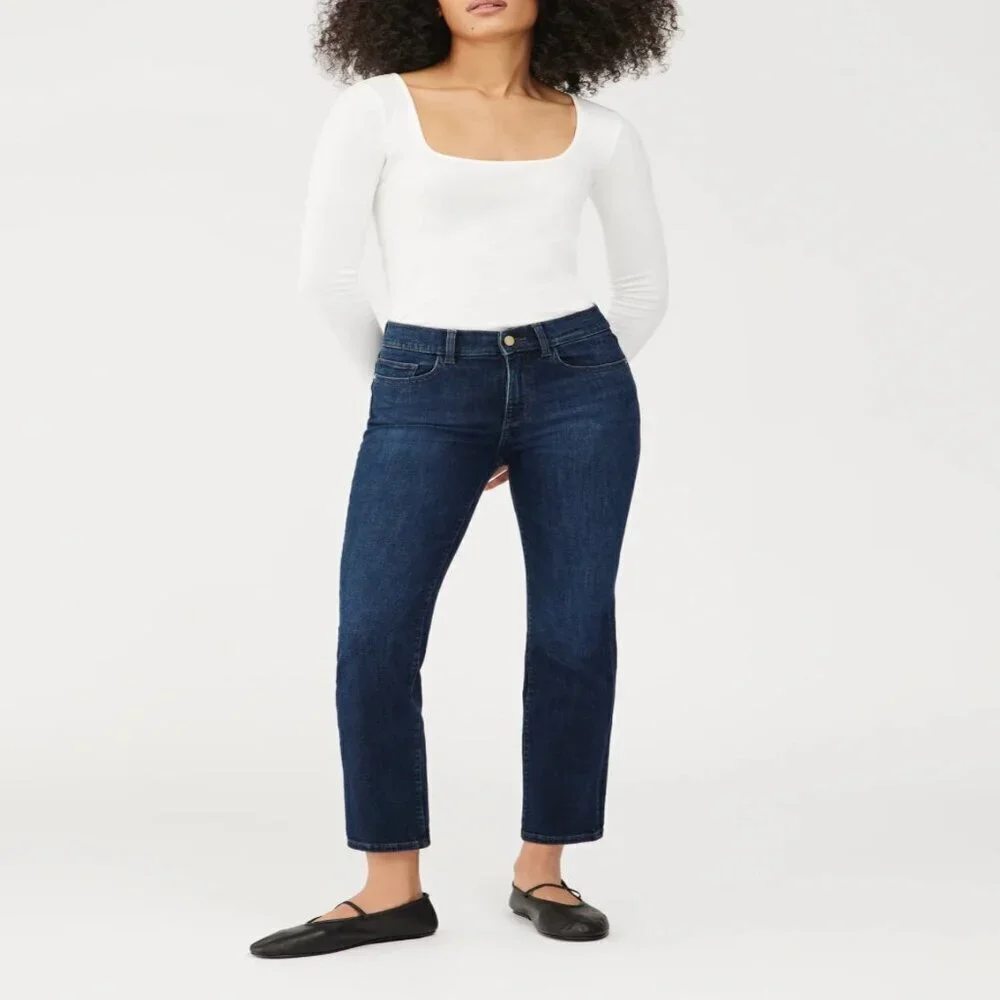 DL 1961Mara Straight Mid Rise Instrasculpt Ankle Jeans Sz 26 Like New